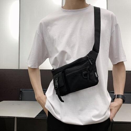 Casual Chest Bag Men Waterproof Waist Bag Canvas Travel Shoulder Pouch Unisex Crossbody Bags Men Belt Pack Fashion Fanny Pack