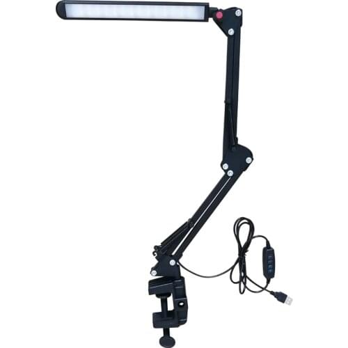 6W Adjustable LED Office table lamp with Clip 3 Level Power Dimmer Flexible USB Led book light Study Lamp Eye-caring Table Light