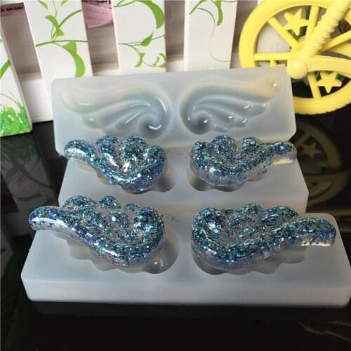 3Pcs DIY Cartoon Wing Silicone Smooth Moulds Cake Mold Crystal Drops of Glue Accessories Liquid Chocolate Baking Tool FQ3374