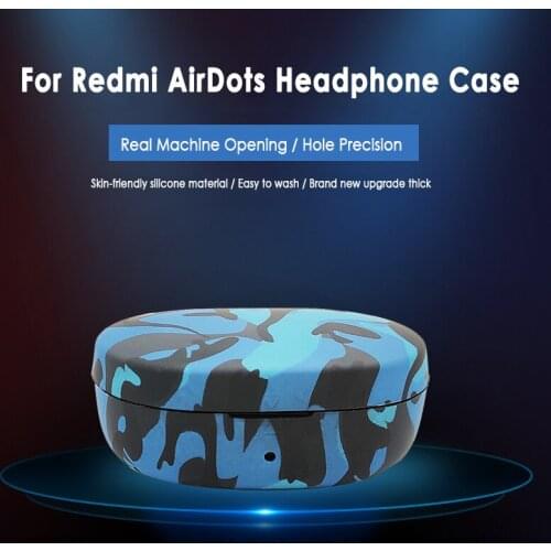 Silicone Protective Earphone Cover For Redmi Airdots TWS Earphone Shockproof Camouflage Headphones Case Box Dropship