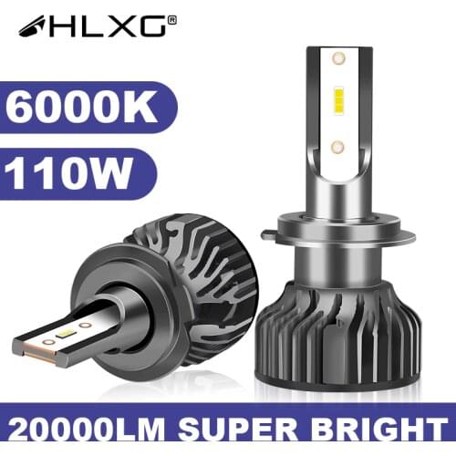 HLXG 6000K H1 led h7 H8 H9 H11 9005 9006 HB3 HB4 LED luces headlight bulb lamp luz led h4 led 12V 20000LM auto lampada car Light