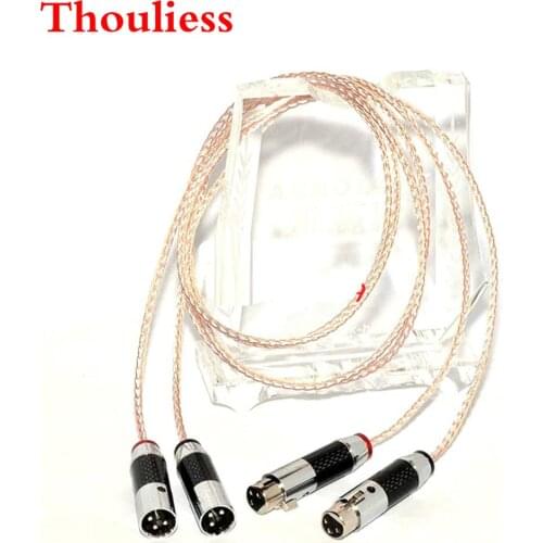Thouliess Hi-End 8AG Silver Plated OCC Hifi Speaker Cable 8 cores Audio speaker Wire Carbon Fibe 3pins XLR Balanced cable