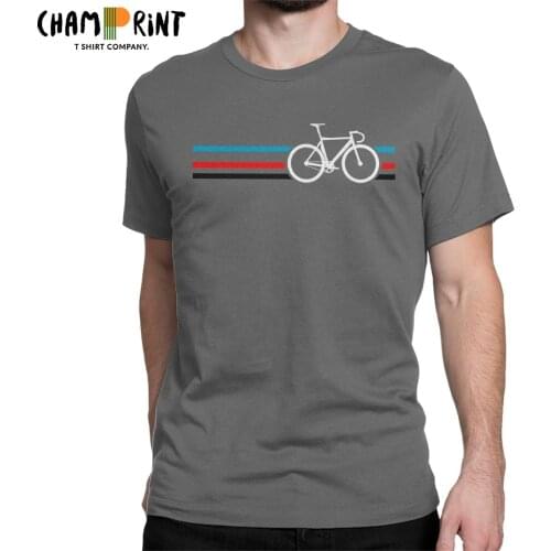 Bike Stripes Velodrome Bicycle T-Shirts Men Funny Cotton Tee Shirt Round Collar Short Sleeve T Shirts Gift Idea Tops