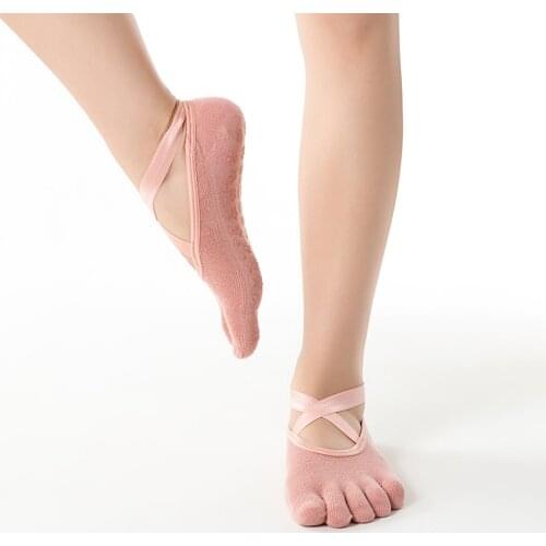 Women Yoga Anti-slip Socks Backless Silicone Non-slip Socks Ladies Ventilation Ballet Dance Gym Fitness Pilates Cotton Socks