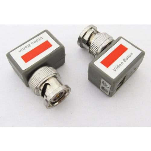 1 Pair Angle Coax Network CAT5 to Camera CCTV BNC Video Balun Transceiver Adapter