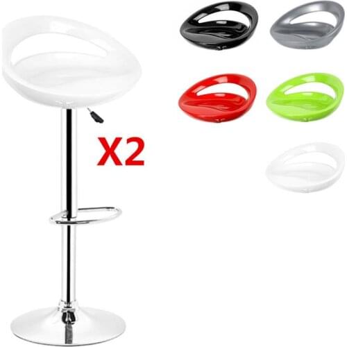 New 2Pcs/Set Lounge Chairs Bar Chair ABS Bar Stool Lift Height Adjusted Swivel Leisure Home Office Kitchen Backrest Chair HWC