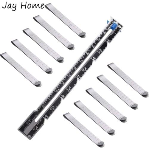 2Pcs Stainless Steel Sewing Hemming Clips 3 Inches Measurement Ruler with Sliding Gauge Ruler for DIY Crafts Sewing Accessories