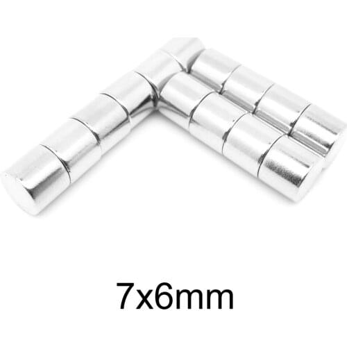 20~250PCS 7x6 mm Thick Strong Cylinder Rare Earth Magnet 7mm*6mm Round Neodymium Magnet 7x6mm Small Magnet Disc 7*6 mm N35