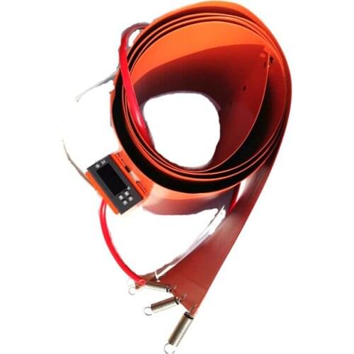 240V 2500W 125*4000*1.5mm 200L silicone drum Band heater digital thermostat on pad 1500mm lead wire