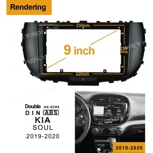 2Din 1Din Car CD DVD Frame Audio Fitting Adaptor Dash Trim Kits Facia Panel 9inch For Kia SOUL 2019-2020 Double Radio Player
