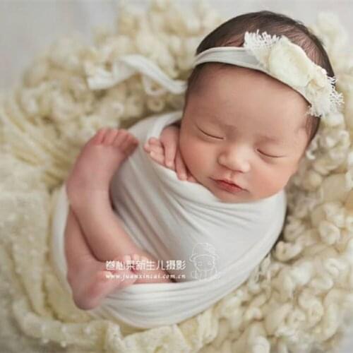 35Cm x 150cm Jersey wrap Newborn Stretch Knit Wrap Layer Fabric Knit Soft Swaddle Blanket Photography Props Christmas Baby Wrap