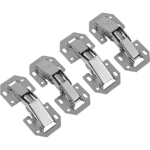 4 inch Cabinet Hinge 90 Degree No-Drilling Hole Cupboard Door Buffer Hinges for Cabinet Door Furniture Hardware