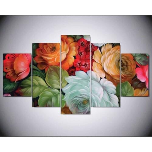 5 Piece HD Printed painting flowers Wall Pictures for Living Room Modern Posters and Prints Free Shipping IM-476