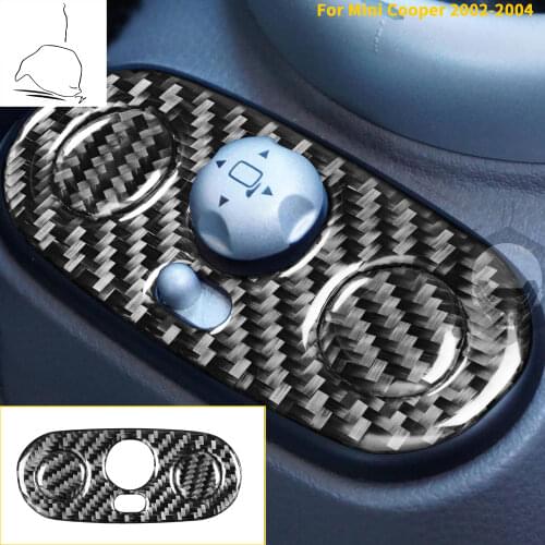 Car Center Console Mirror Control Switch Panel Cover Interior Carbon Fiber Sticker For Mini Cooper Hatch One R50 R53 2002-2004