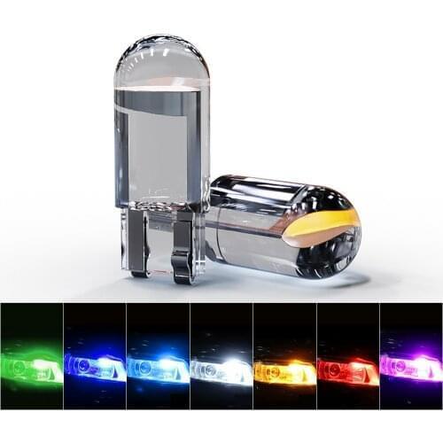 10pcs Car LED T10 W5W COB Reading Lamp Marker Light Wedge Lights Clear T10 Multi-Color LED Highlight Lamp Beads 12V LED Bulbs