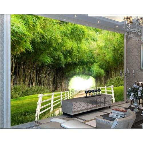 Beibehang papier peint mural 3d Vinyl wall Custom forest green shade 3d room wallpaper landscape background wallpaper wall 3d
