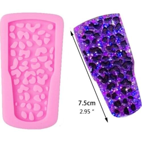 R58E Shiny Glossy Silicone Resin Molds Leopard Print Mold DIY Keychain Pendant Jewelry Epoxy Resin Crafting Molds