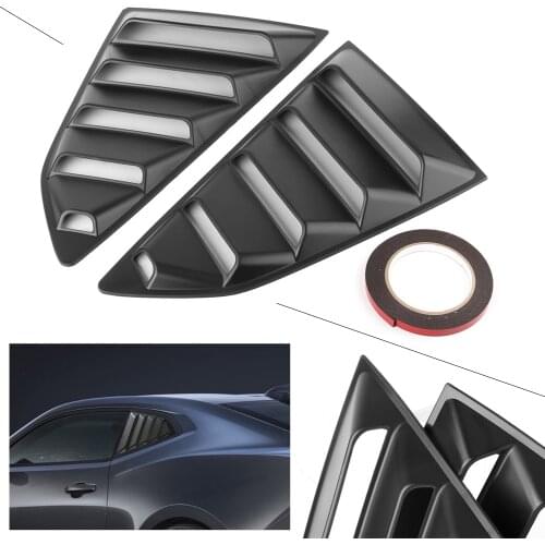 For Chevy 2016 2017 2018 Camaro Matte Black Car Rear Window Louver Air Vents Cover Trim Decoration