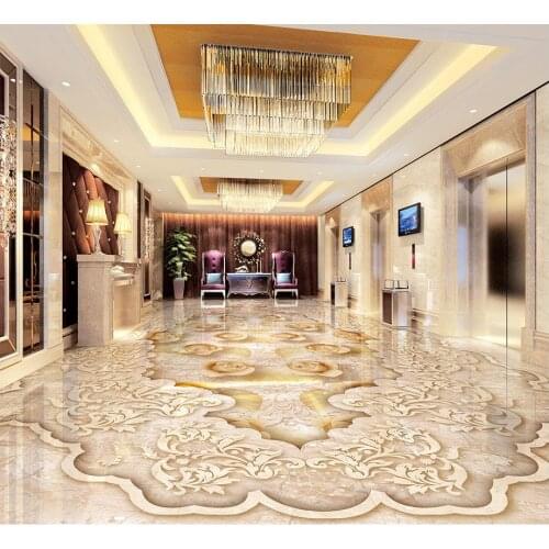 Home Decoration PVC waterproof floor Custom Photo self-adhesive 3D floor 3d floor wallpapers Marble parquet floor 3D