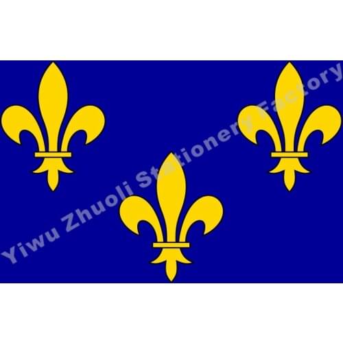 France ile de Flag 150X90cm (3x5FT) 120g 100D Polyester Double Stitched High Quality Banner Free Shipping