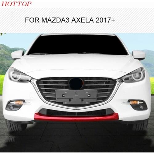 HOTTOP For Mazda3 Axela 2017+ 2018 Trim Garnish Guard Grille Chrome Front Lower Bumper Molding Protectoor Lip Spoiler Cover