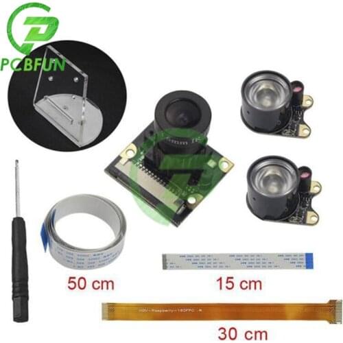 7-in-1 OV5647 Camera for Raspberry Pi 3B+/Zero/W Night Vision Camera Infrared Photosensitive Adjustable Focus 1080p 3.3V Power