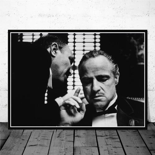 Classic Movie Godfather Black and White Mafia Film Canvas Painting Posters and Prints Wall Art Pictures for Room Home Decor