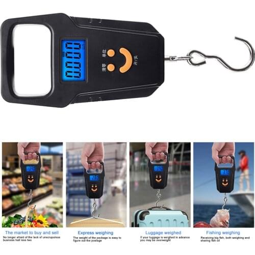 Mini Digital Scale Portable 50Kg Hanging Scales Digital BackLight Fishing Weights Pocket Scale Luggage Electronic Hook Scale