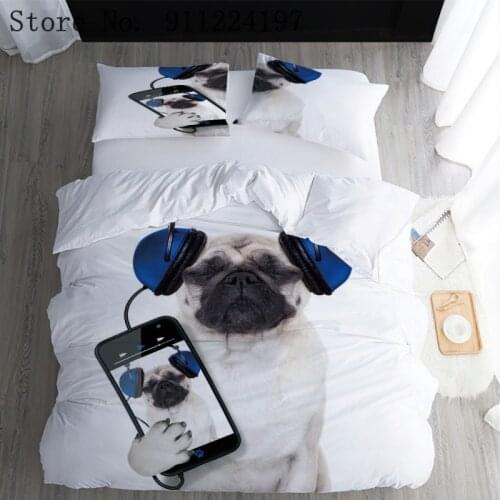 Cute Music Dog Duvet Cover Set Bedding Set 3d Printing 3pcs Quilt Cover Single Double Queen King Size Home Textiles 140*210CM