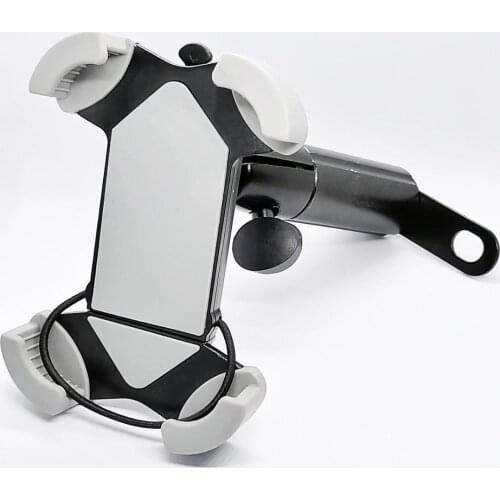 Motorcycle Mount Mirror Scooter Rear View Mount Cell Phone Holder Stand for 4 inch to 5.5 inch Smart Phones