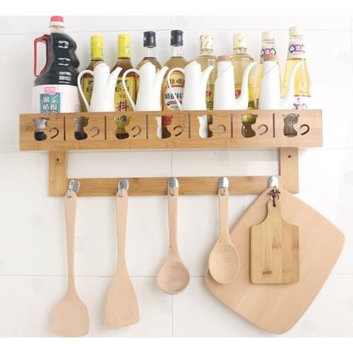 Kitchen rack rack rack storage rack wall-mounted space-saving pendant multifunctional wall perforated seasoning rack Lu5177