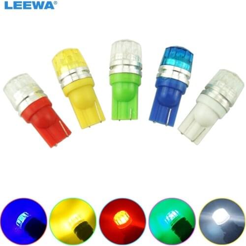 LEEWA 50pcs 5-Color Car T10 194 168 W5W 5630 2LED 2SMD Side Wedge Tail Turn LED Light Bulbs White,Red,Yellow #CA4069