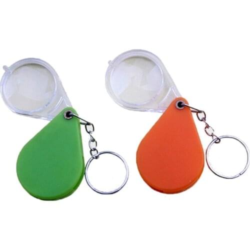 Mini Pocket Magnifier Gift Folding Magnifying Glass with Key Chain for Reading