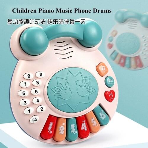 Multifunctional Piano Music Hand Drum Toy for Kids Piano Telephone Drum Baby Educational Toys Best Gift for Baby