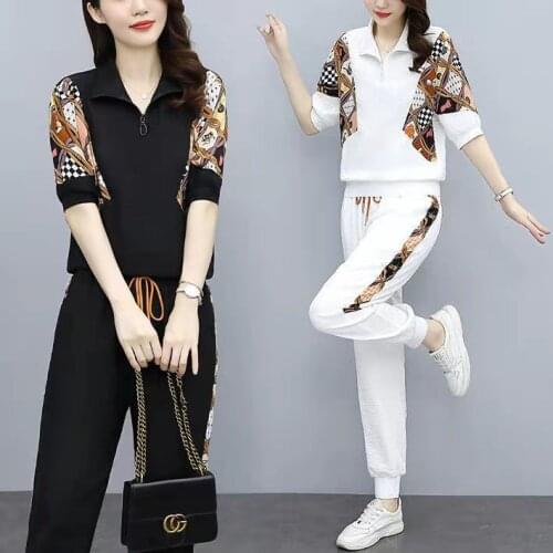 Fashion Suit Womens 2021 Summer New Korean Style Womens Clothing Western Style Leisure Sports Temperament Youthful-Looking