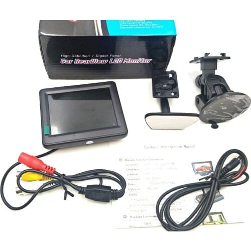 New High Quality 3.5 inch HD Car Monitor Car Digital Color TFT LCD Monitor Rearview DVD Double bracket 12-24V