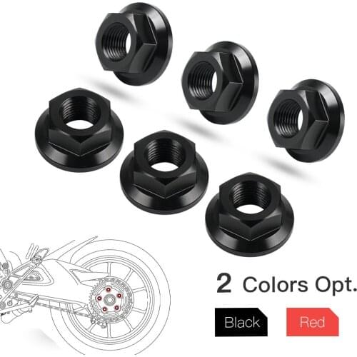 Motorcycle 6PCS M10*1.25 Rear Sprocket Flange Nuts For DUCATI MONSTER 1000 620 695 696 750 800 900 S4 MULTISTRADA SPORTCLASSIC