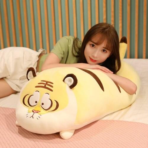 40-100cm Soft Cute Cartoon Tiger Dog Plush Toys Stuffed Lovely Animals Pillow Doll For Girls Kids Friends Birthday Gifts