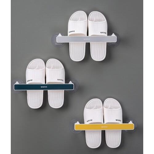 Slippers Dustproof Storage Rack Plastic Bathroom Shoe Rack Bathroom Slippers Rack Free Perforation Wall Hanging Shoe Rack