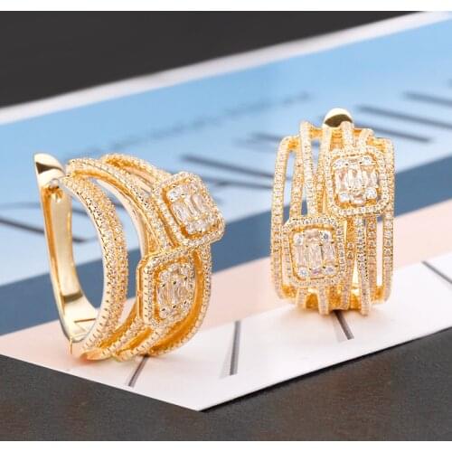 Bride Talk Famous Brand Luxury Shiny Women Earrings Cubic Zirconia Beautiful Bridal Wedding Jewelry Super Quality New Year Gift