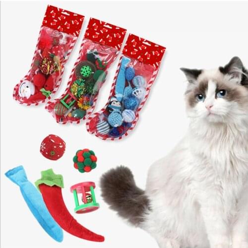 Newest Christmas Stocking Gift Bag Christmas Tree Hanging New Year Pet Playing Toys Gifts Bag For Christmas Tree Fireplace