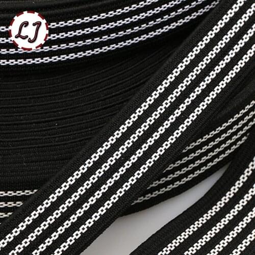 Wholesale 20mm 25mm high quality black white non-slip elastic band for Ski suit pregnant elastic tape home DIY sew accessories