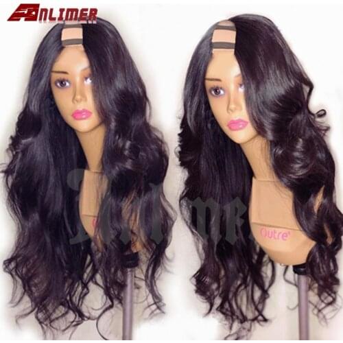 Full 250 Density Body Wave Wig Brazilian Remy U Part Wig Human Hair Wig 2*4'' Middle Part U Shape Human Hair Wigs For Women