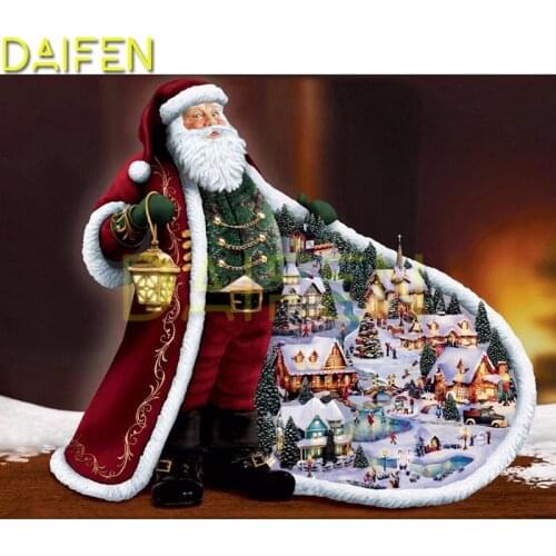Full Round Diamond mosaic Santa Claus DIY 3D Diamond painting Cross stitch Full Square Diamond embroidery Santa Claus snow scene