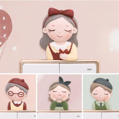 Resin Creative Switch Stickers Home Wall Decoration Light Switch Sticker Wall Stickers Crafts Girl Gift Children Room Supplies