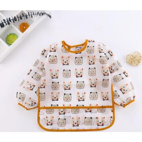 New children overall rice on the paragraph dress waterproof inside out to eat baby baberos bebé bibs silicona feeding bavoir