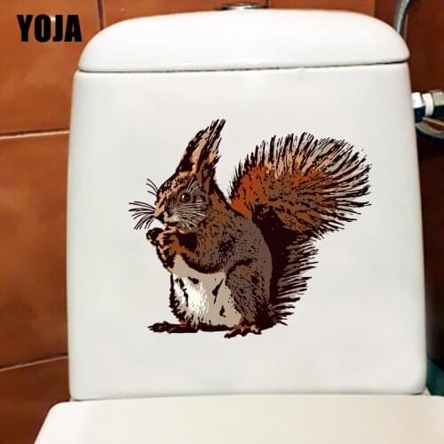 YOJA 23.5×21.1CM Classic Squirrel Pattern Wall Stickers Mural Cartoon Home Decoration Toilet Decals T1-2864