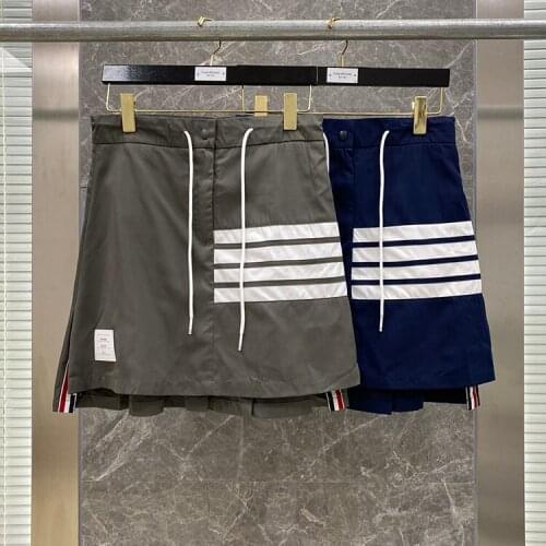 2021 Fashion TB THOM Brand Skirts Women High Waist Slim Skirts Above Knee Mini Skirt Striped Casual Summer Short A-Line Skirt