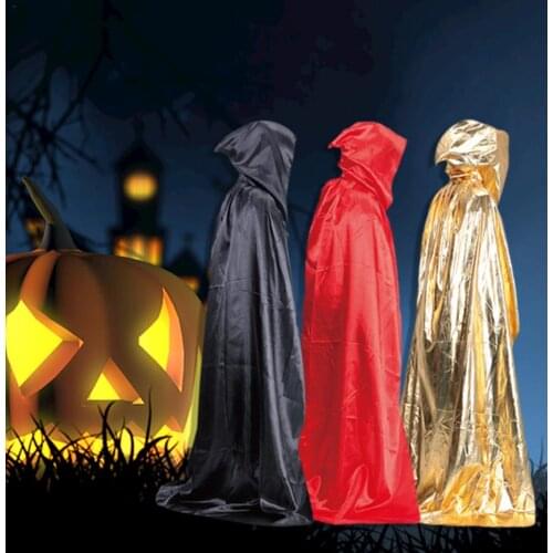 Unisex Cloak Halloween Party Devil Vampire Style Hooded Cloak Adult Full Length Mopping Style Cloak