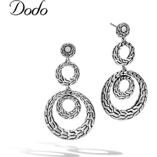 Ladies Long Earrings Exaggerated Figure Eight Personality Party Stud Earrings Vintage Black Color Twist Fashion Brincos E060